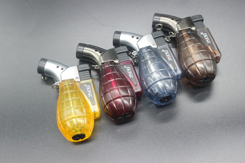 创意防风直冲打火机 个性气体宝雷弯头焊枪蓝色火焰厂家直销批发