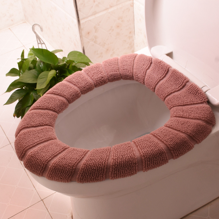 O-Type Knitted Universal Toilet Washer Nordic Style Thickened Super Soft Multi-Color Toilet Seat Cover Pad