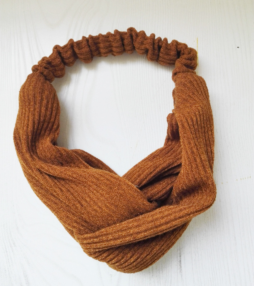 秋冬气质针织毛线交叉发带