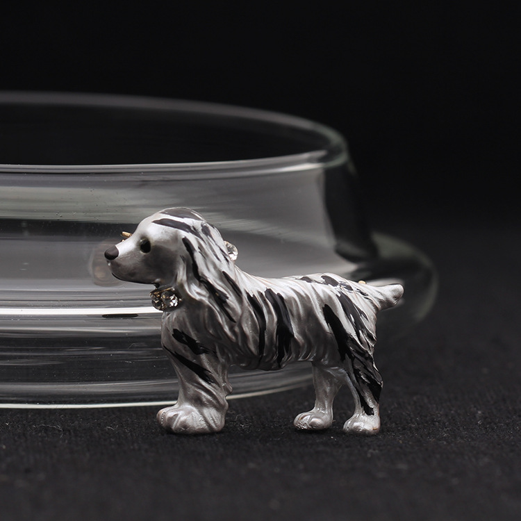 太阳云 韩版韩式可爱黑白相间长毛狗胸针牧羊犬别针男女同款胸花