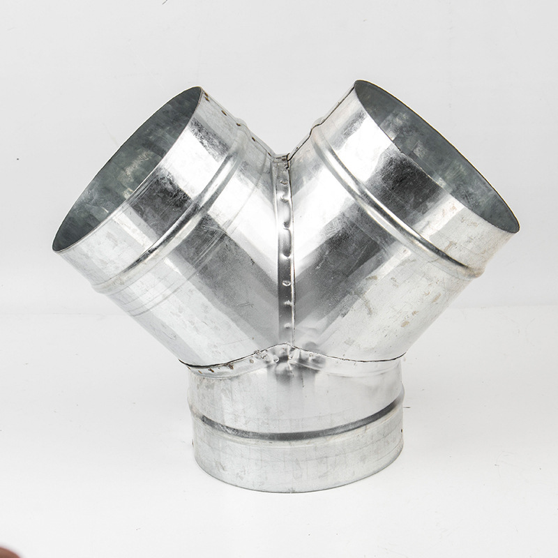 镀锌风管加工安装通风管道y型三通排气管道接头通风管配件弯头