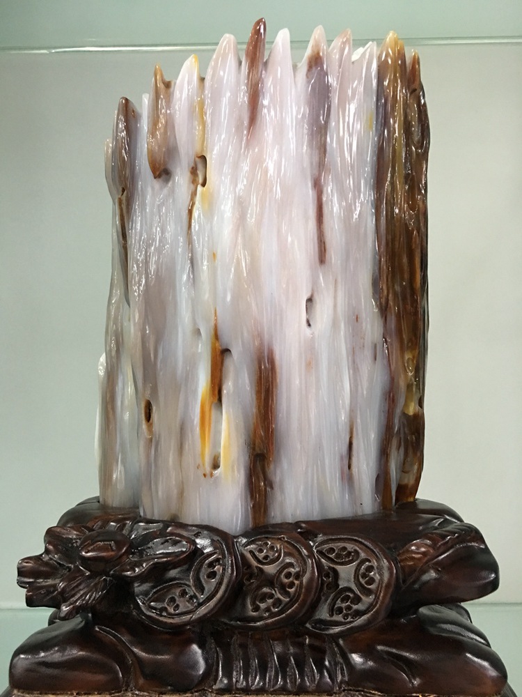 高山耸立树化玉石摆件天然木化石大厅客房摆件厂家直销批发