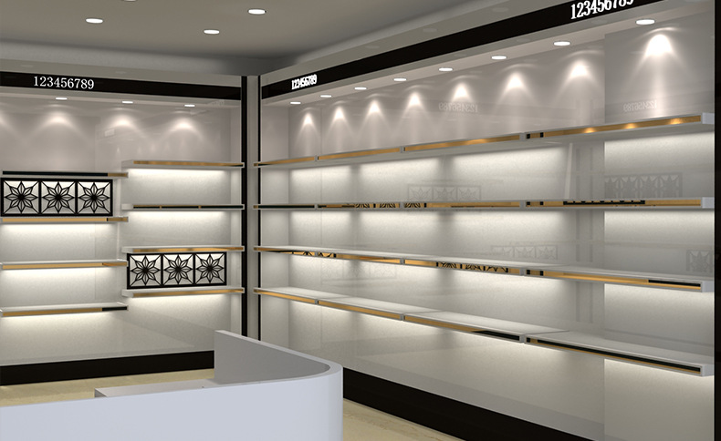 商场女鞋展示柜 高端女鞋实体店铺产品柜台 免费设计现代简约货架