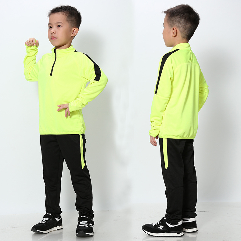 Autumn and Winter Children's Football Training Suit Long-Sleeve Suit Toddler Male and Female Adult Sports Running Clothes Finger Coat