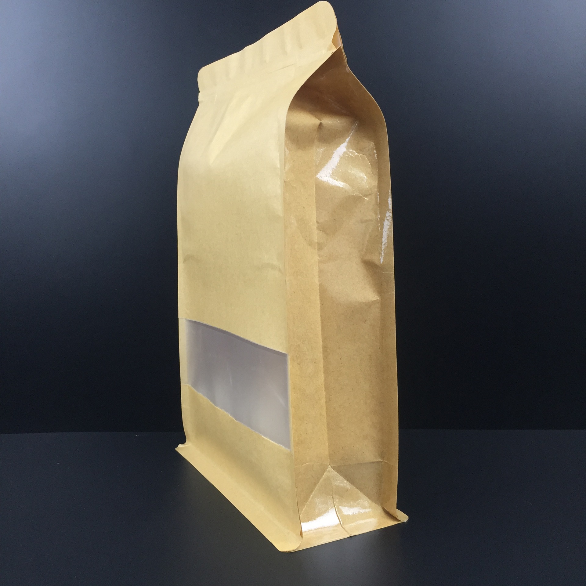 开窗牛皮纸八边封自封包装袋 干果食品自立拉链密封袋礼品袋批发