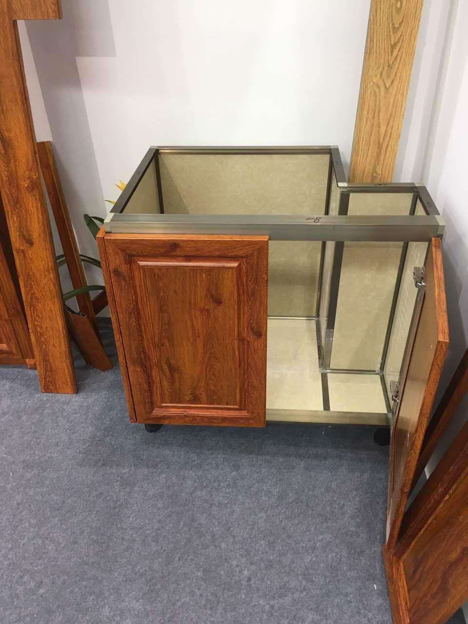 整体橱柜柜体铝材柜体瓷砖橱柜铝合金陶瓷橱柜晶钢门铝材防水橱柜