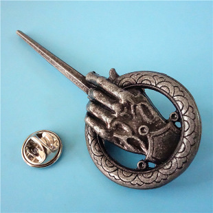 厂家定制权利的游戏国王之手胸针 活动赠品小礼品锌合金金属徽章