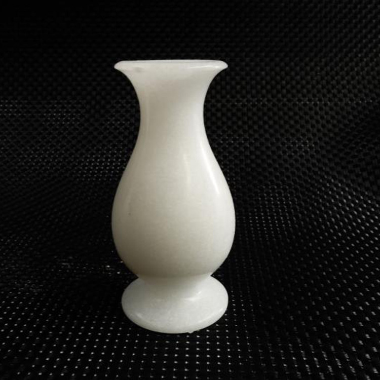 汉白玉石花瓶 贵州翠 蓝田玉花瓶玉石插花花瓶 居家装饰酒柜摆设