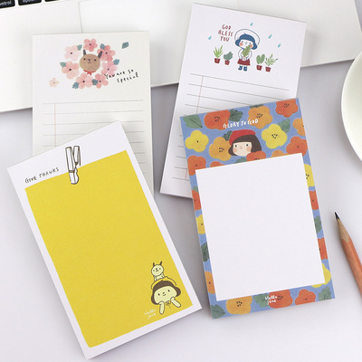 创意韩国文具可爱清新便携便签本卡通备忘留言条便条纸70张