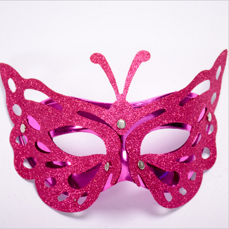 厂家直销新款时尚金粉蝴蝶半脸女士面具 万圣节女神气质面具