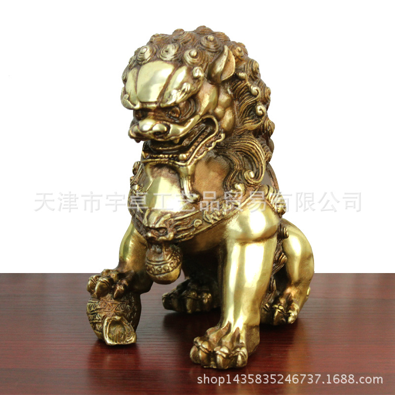 做旧色高15厘米坐姿对狮子8