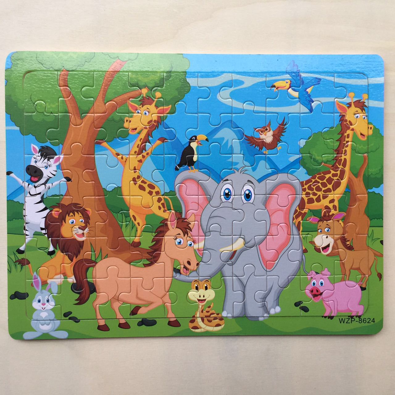 厂家直销木质拼图儿童玩具60片木质拼图宝宝益智玩具3-5岁拼图拼