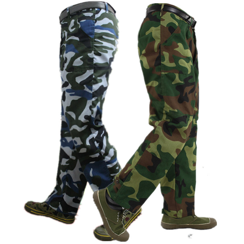 直销 加厚带巴军训丛林迷彩裤 学生训练海洋迷彩单裤陆军迷彩裤子