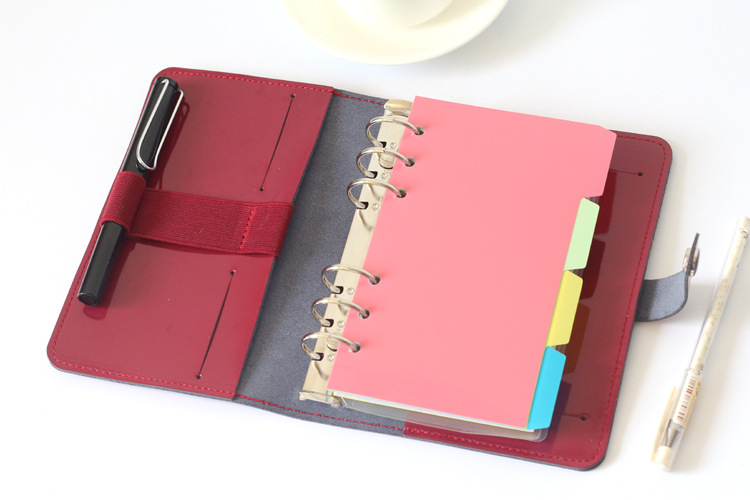 2017原创pp纯色索引页 标准6孔彩色手账分类页 a5a6活页内芯