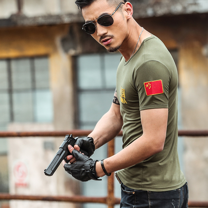 新款特种兵刺绣中国棉短袖t恤夏季户外训练作战体能服特价