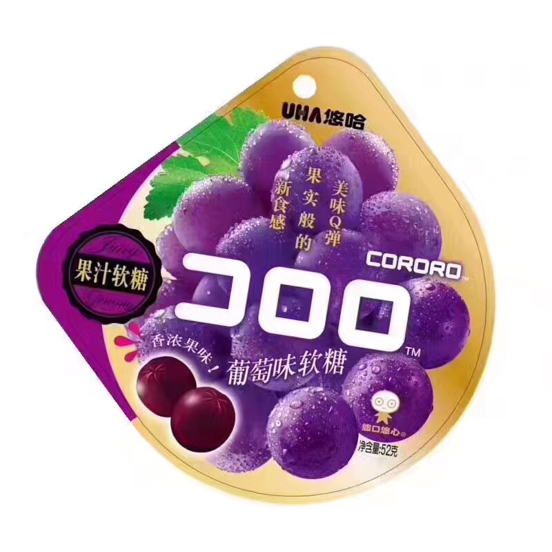 日本零食悠哈coo uha酷露露 果汁软糖 酱爆果汁软糖 52g