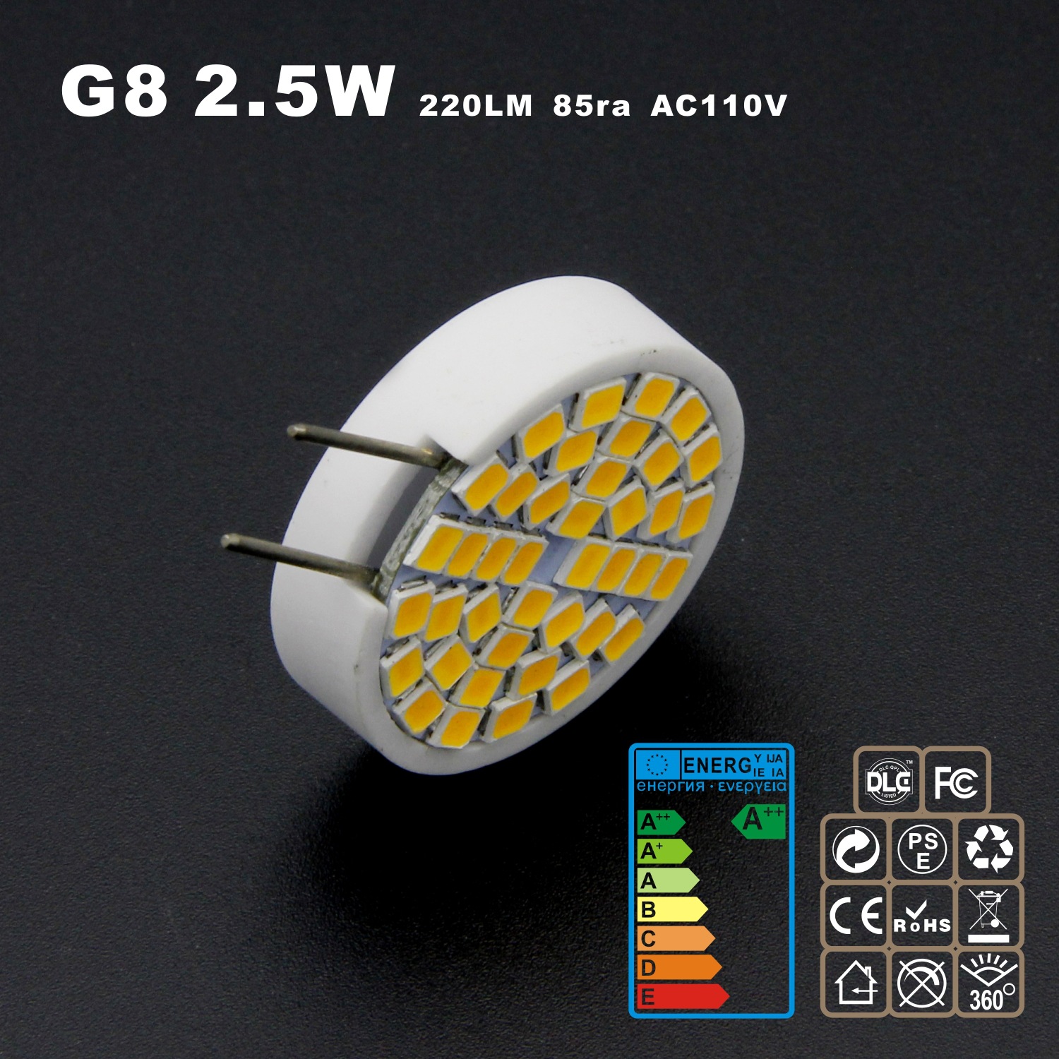 G8 led 2W橱柜灯微波炉灯吸顶灯冰球灯水晶灯亚马逊速卖通易爆款