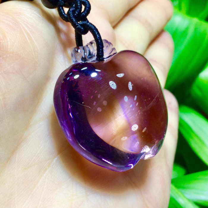 东海水晶 天然巴西紫黄晶苹果平安果吊坠