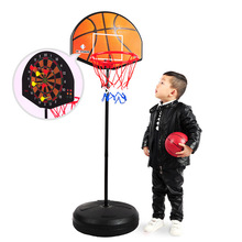 少年强篮球架儿童篮球板飞镖盘二合一可升降室内户外运动玩具男孩