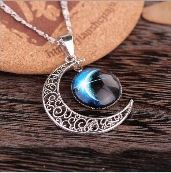 热销时尚奇幻星际星云毛衣链 时尚星空吊坠长款项链毛衣链