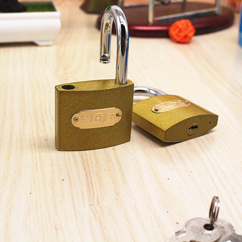 批发日环 挂锁63m 弹子锁具 金黄色 抽屉房铜锁 挂锁 房门锁