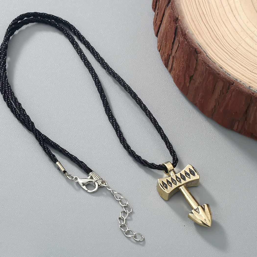 qiming 复古古青铜古银色箭头吊坠项链 男士斯拉夫项链ebay热销