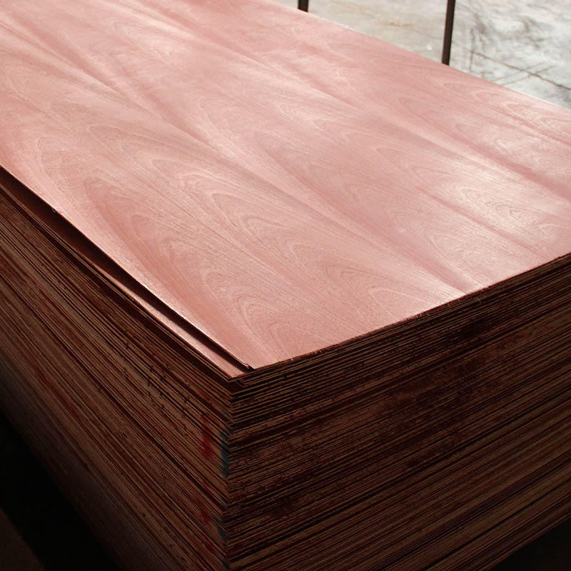 海森木业天然木皮沙比利贴面板3.6mm橱柜木板装饰板材杂木基板