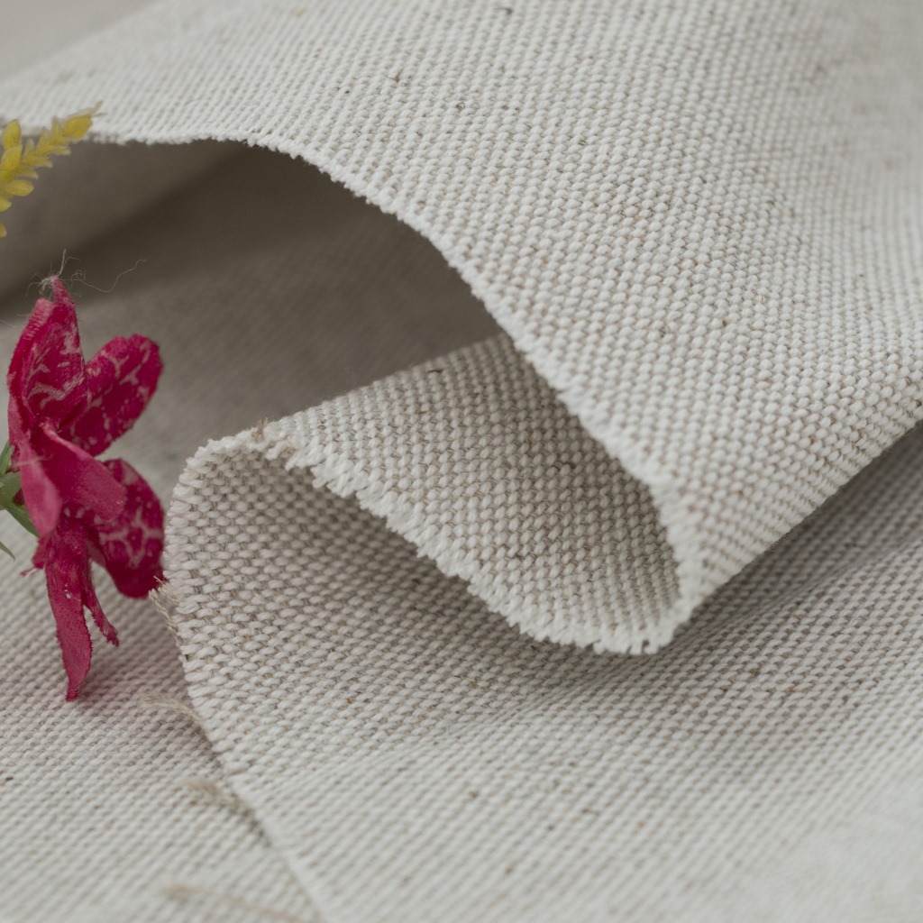 亚麻棉雨露麻交织布料厚手袋布箱包布料