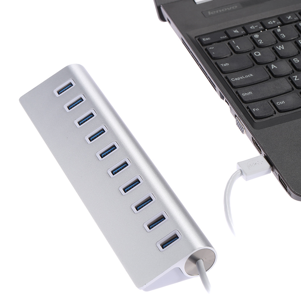 0hub集线器usb3.0十口集线器分线器 3.0hub全铝合金材料10口
