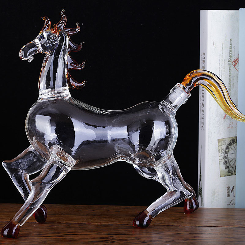白酒瓶马到成功玻璃工艺生肖酒瓶特价动物马高档礼品瓶家用泡酒瓶