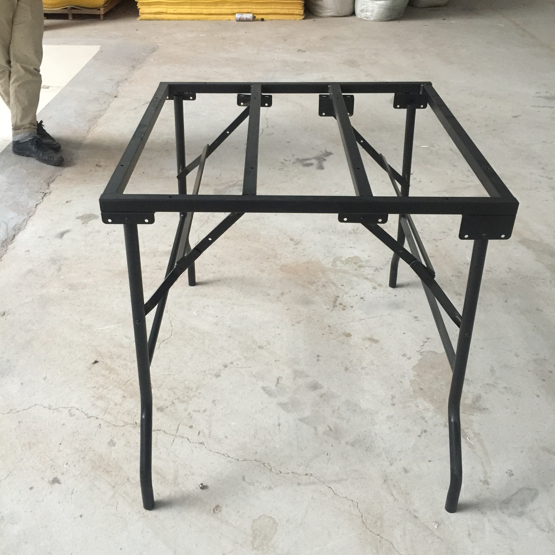 定制圆管折叠塑料桌桌架 宴会圆餐桌 会议长方桌 ibm台