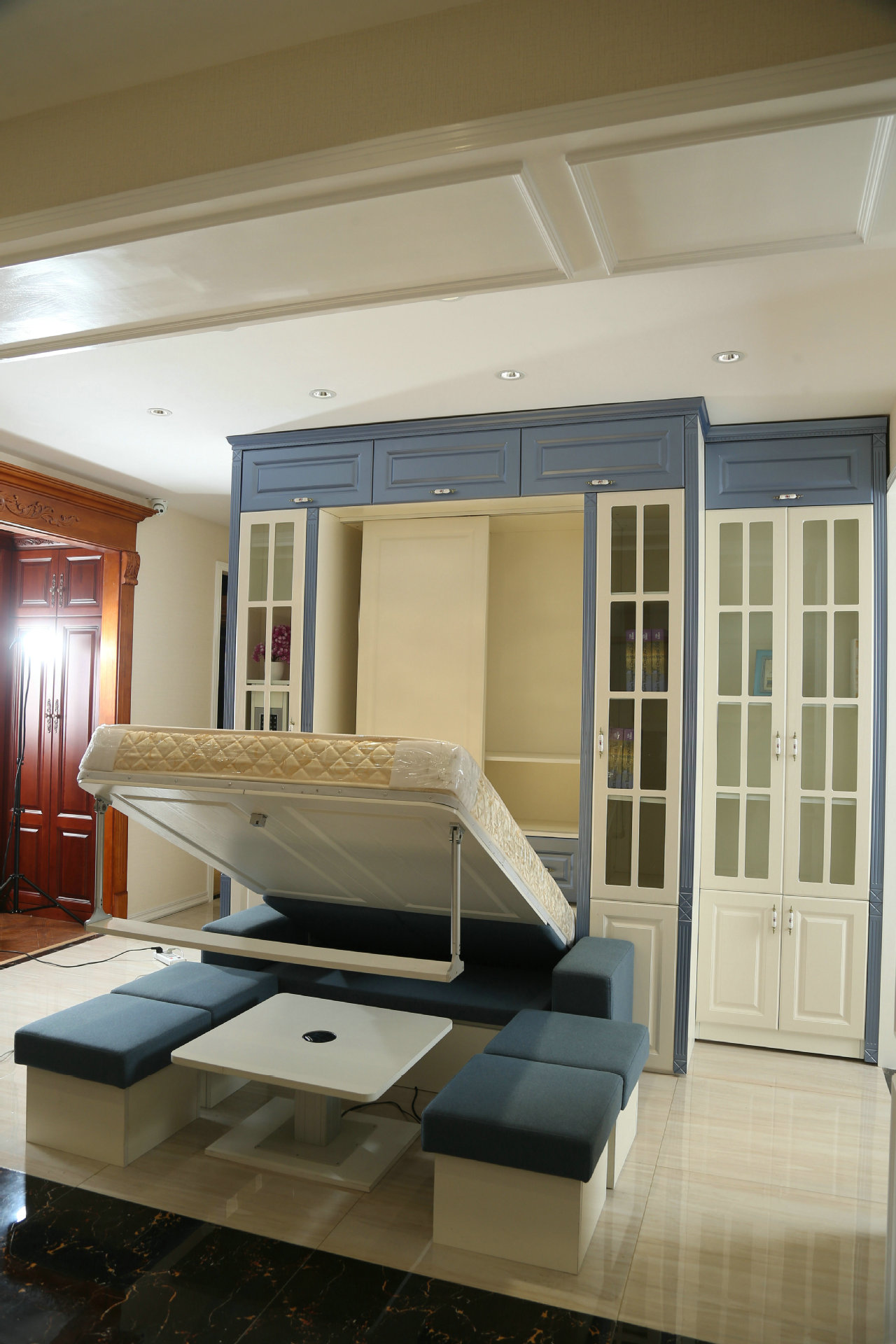 折叠组合电动床 壁床隐形床 全屋定制电动床 升降桌可手机控制