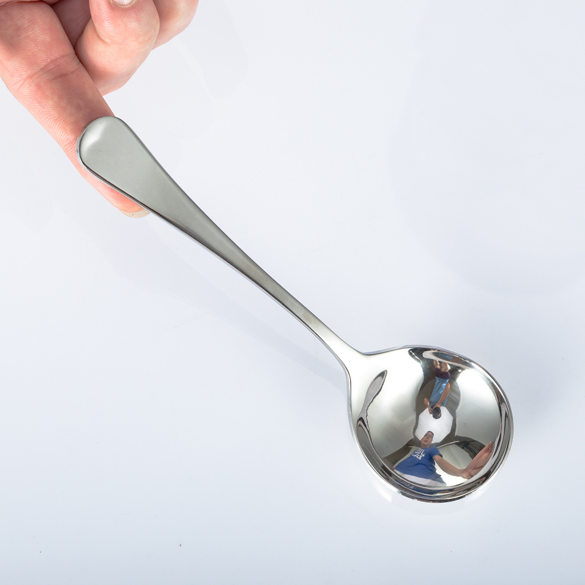 不锈钢咖啡圆勺子 粉勺 西餐调羹 304长柄加厚奶茶果酱搅拌勺子