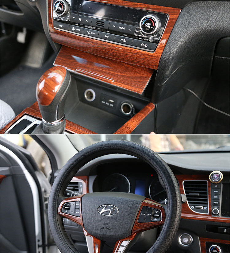 桃木真 专用于13-16款现代名图桃木内饰 名图改装碳纤维内饰贴件