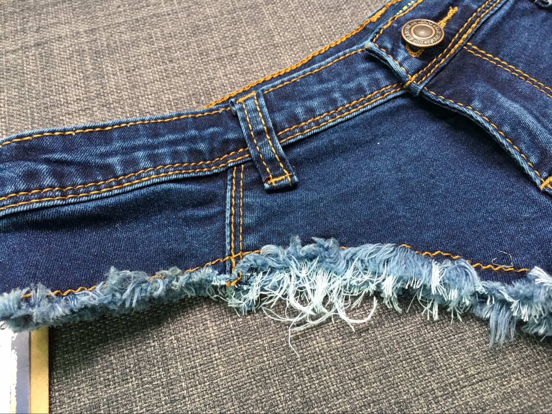 sexy lady欧美女装低腰弹力牛仔拉链三角裤派对女郎露臀热裤