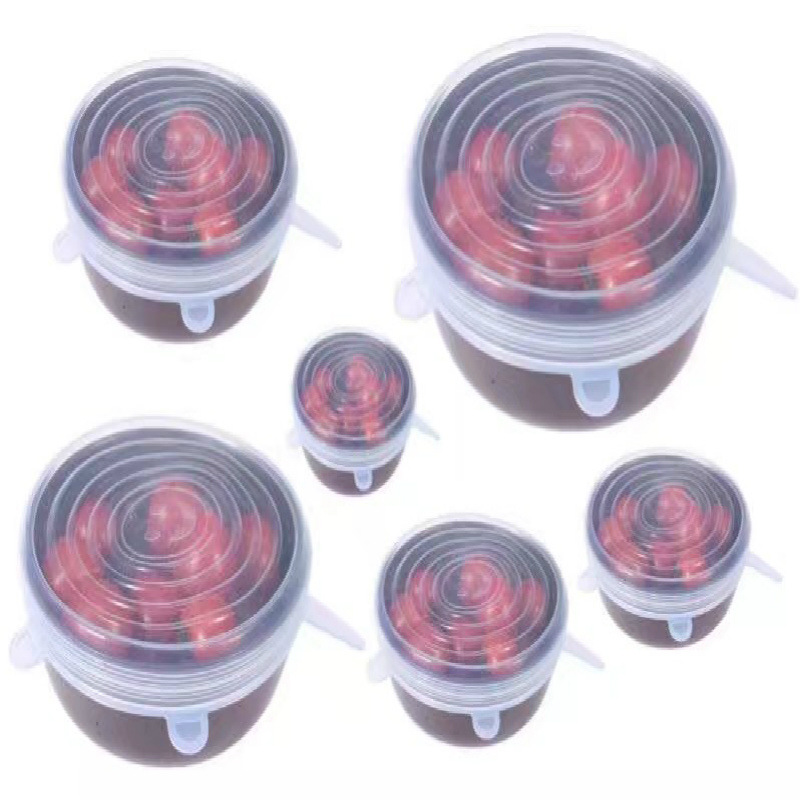 16 Sizes Lid for Airtight Container Stretch Fruit Plastic Wrap Six-Piece Set Bowl Cover Sealed Fresh-Keeping Bottle Cap Cup Lid