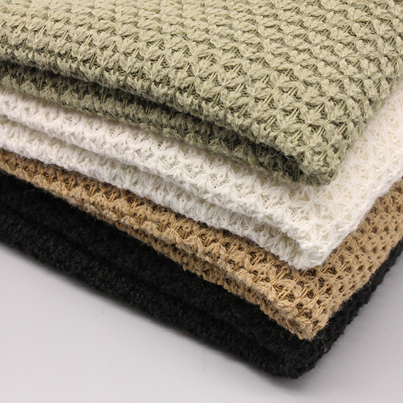 gl0031厂家现货人字菠萝粗针面料 针织提花面料潮流服装面料促销