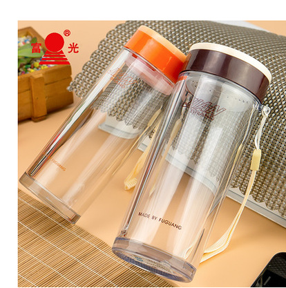 富光健牌新潮5号口杯 户外塑料杯 带提绳滤网as冷水杯 茶杯子pc杯