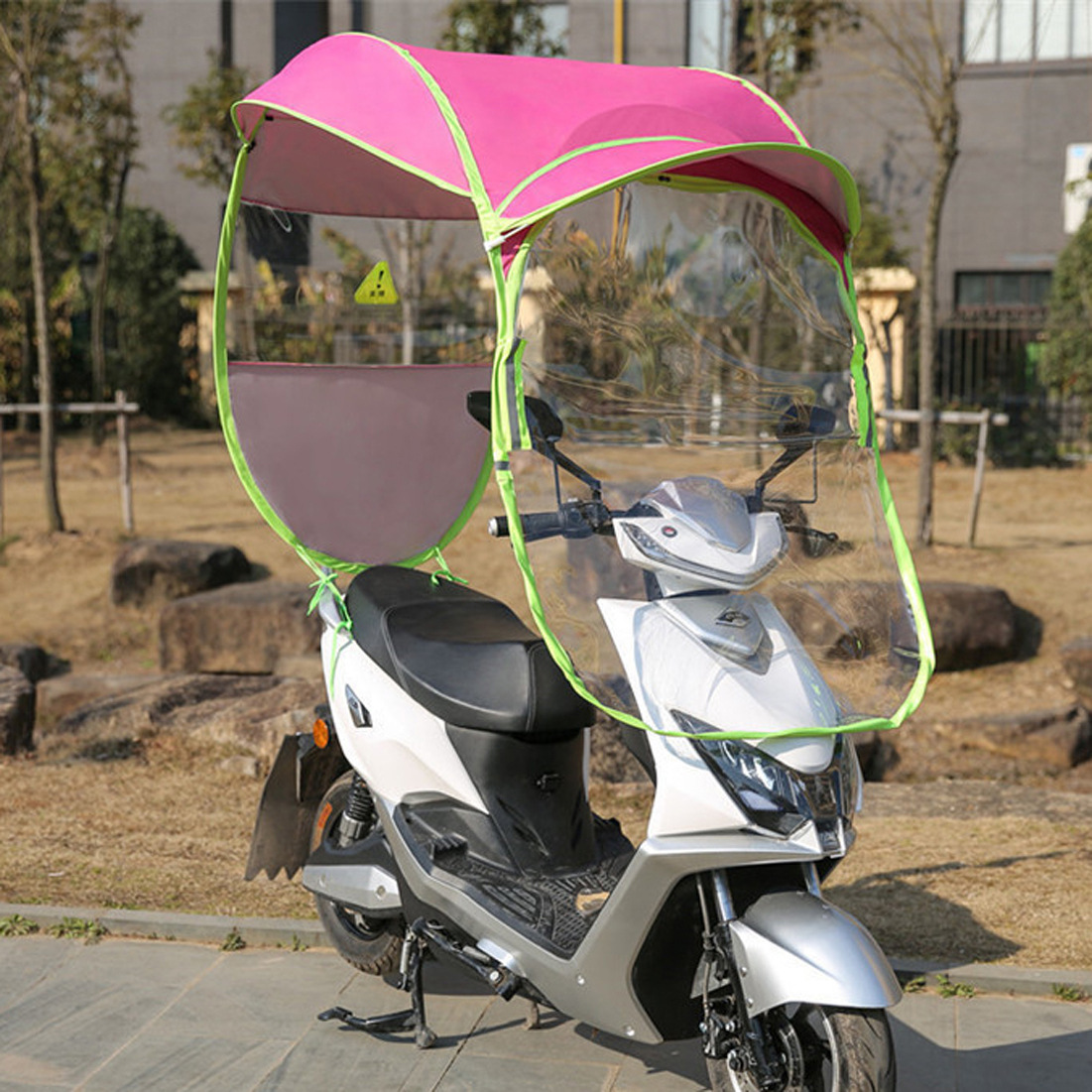 电瓶车雨棚 摩托车透明加厚防水挡风棚 帽檐遮阳棚伞
