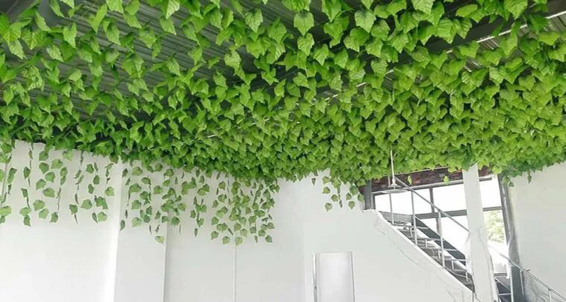 仿真葡萄叶藤条 装饰绿叶 吊顶藤蔓绿色藤条 仿真树叶装饰 藤条