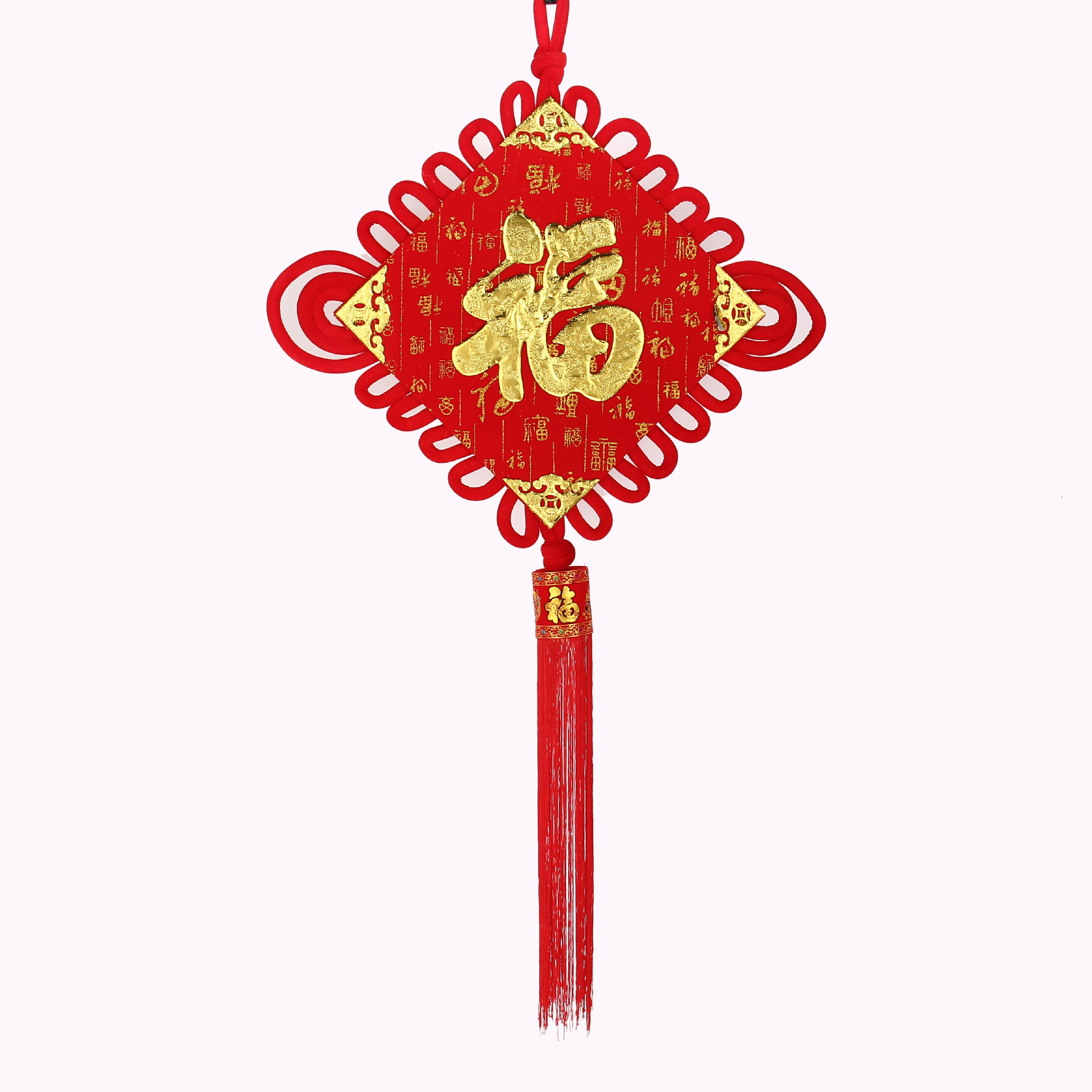 2018新款大如意中国结年货挂件 过年用品春节福字流苏中国结批发