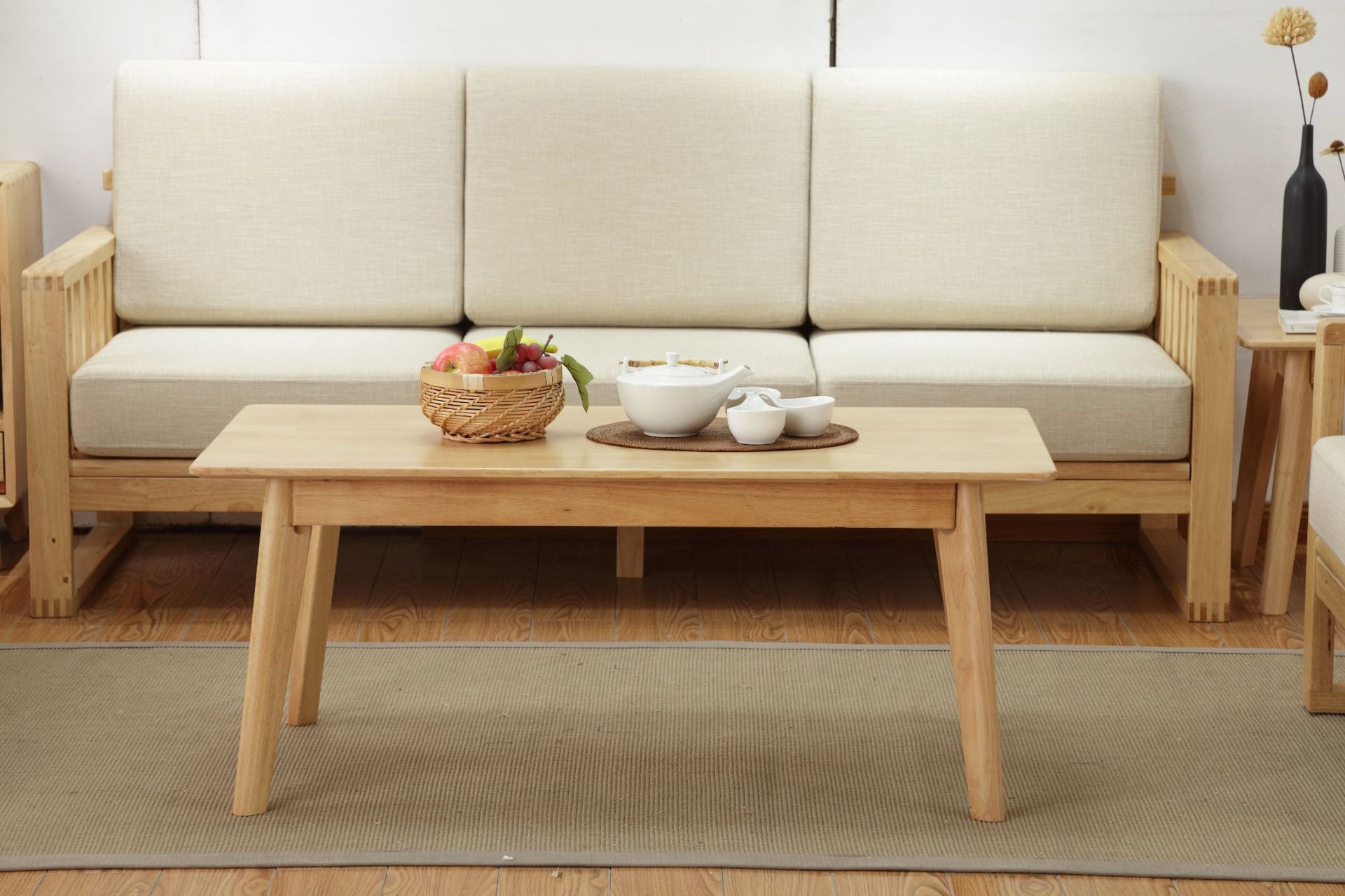 北欧实木茶几现代简约客厅方形小茶几飘窗桌小户型沙发组合家具