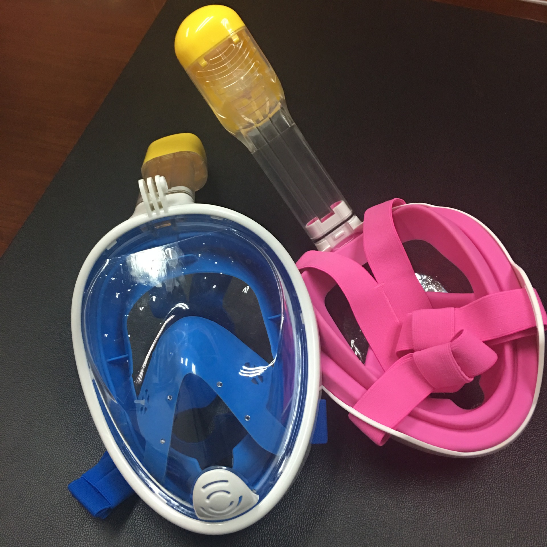 gopro潜水面罩全干式浮潜装备全面罩游泳镜潜水管头罩呼吸管