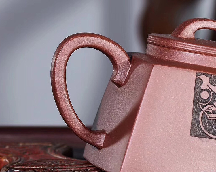 宜兴紫砂壶 名家全手工茶壶国工朱俊锋老师作品原矿老紫泥若方壶