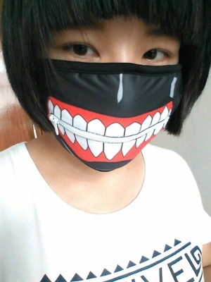 东京食尸鬼口罩日本动漫周边口罩东京喰种拉链防尘口罩 一件代发
