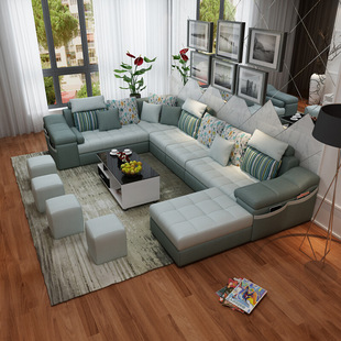 沙发 客厅家具u形转角组合布艺沙发 可拆洗现代简约北欧布艺沙发