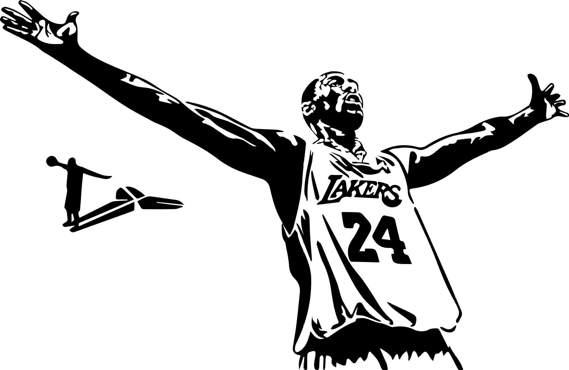 厂家批发运动员科比篮球24号卧室墙贴pvc可移除装饰贴纸一件代发