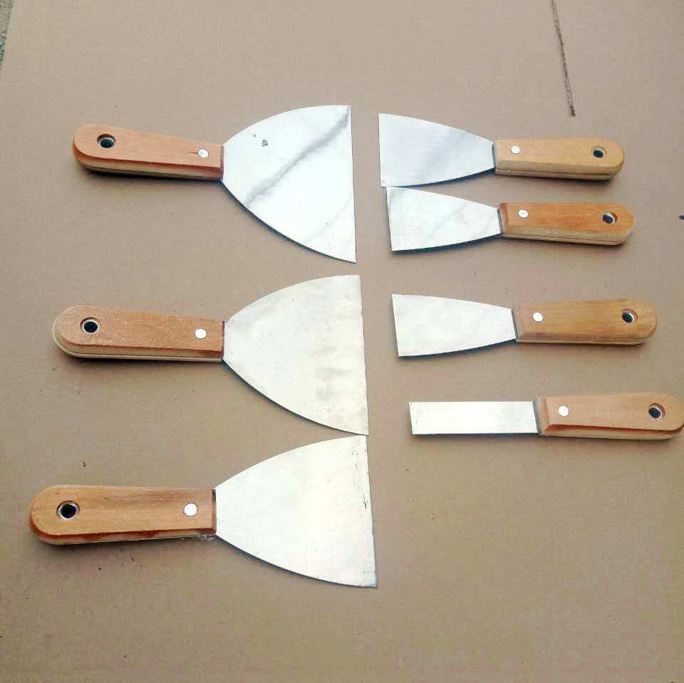 厂家批发2寸镜面双夹木柄油灰刀 铲刀 清洁刀赠品 铲子 铲灰刀