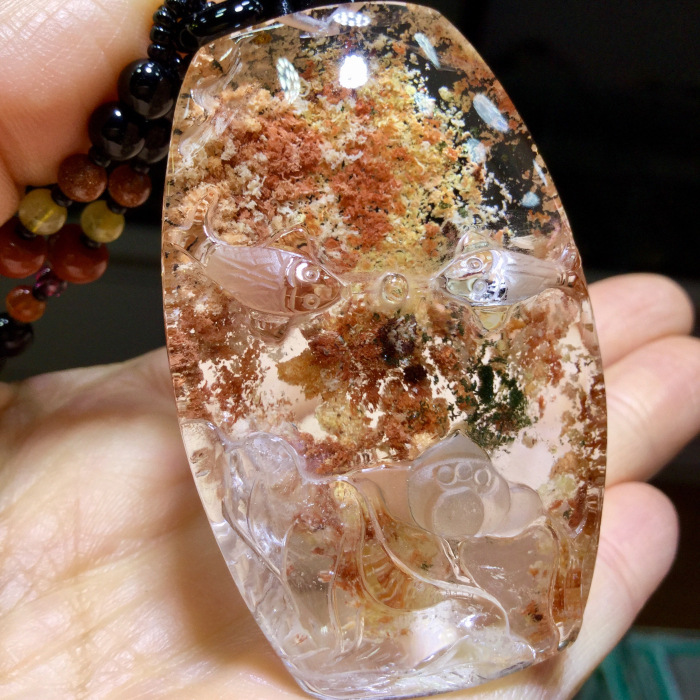 东海水晶巴西老矿幽灵 年年有鱼/菊黄幽灵聚宝盆-阿里巴巴