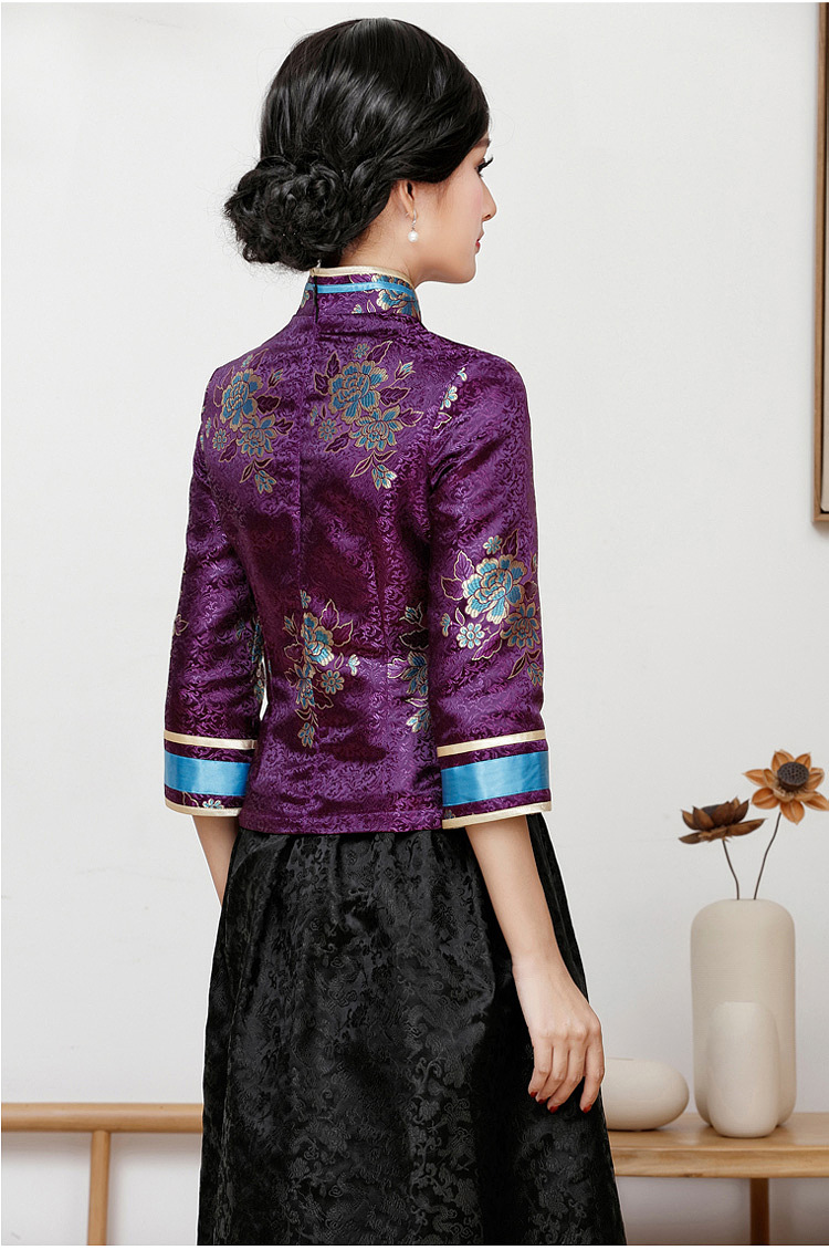 1697380云锦高端民族风旗袍两件套